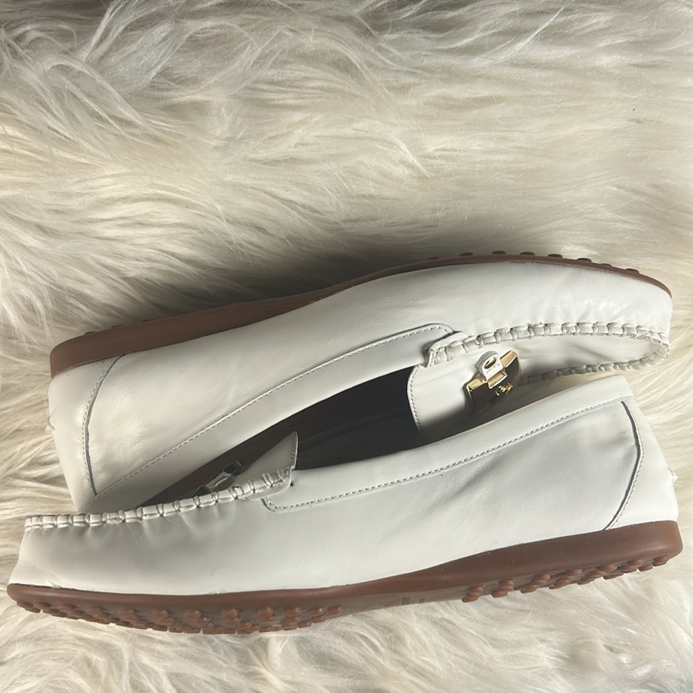 KATE SPADE Loafers Women's Size 8 Kate Spade Carmen S1350018 White Leather Shoes - Picture 11 of 15